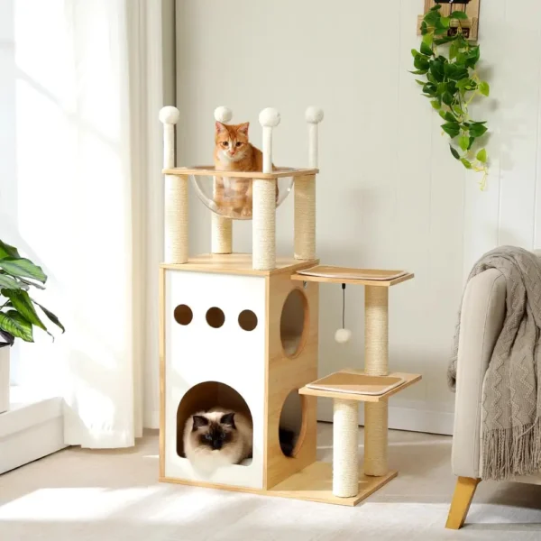 Arbre a chat en bois design maison