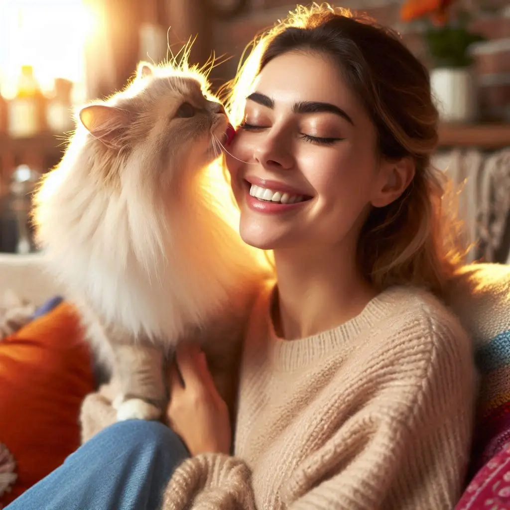 Pourquoi mon chat me lèche